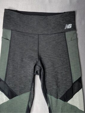 New Balance Gray & Green High-Waist Athletic Shorts